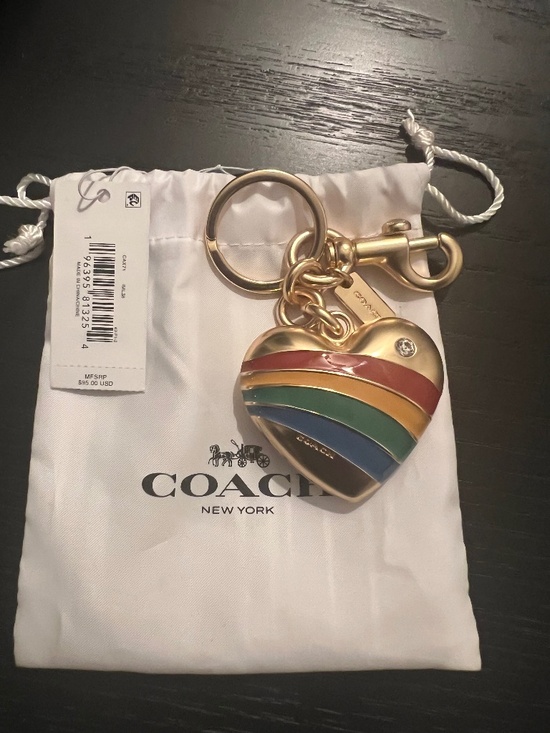Coach Accessories - Coach Heart Keychain/Bag Charm (includes branded Coach dust bag)